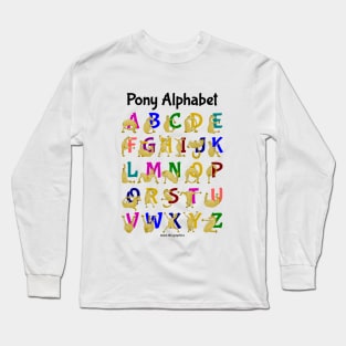 Pony Alphabet Chart, Colourful Long Sleeve T-Shirt